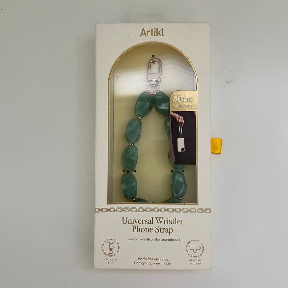 ARTIKL Green Gold Stone Universal Bracelet Wristlet Smart Phone Strap Cord